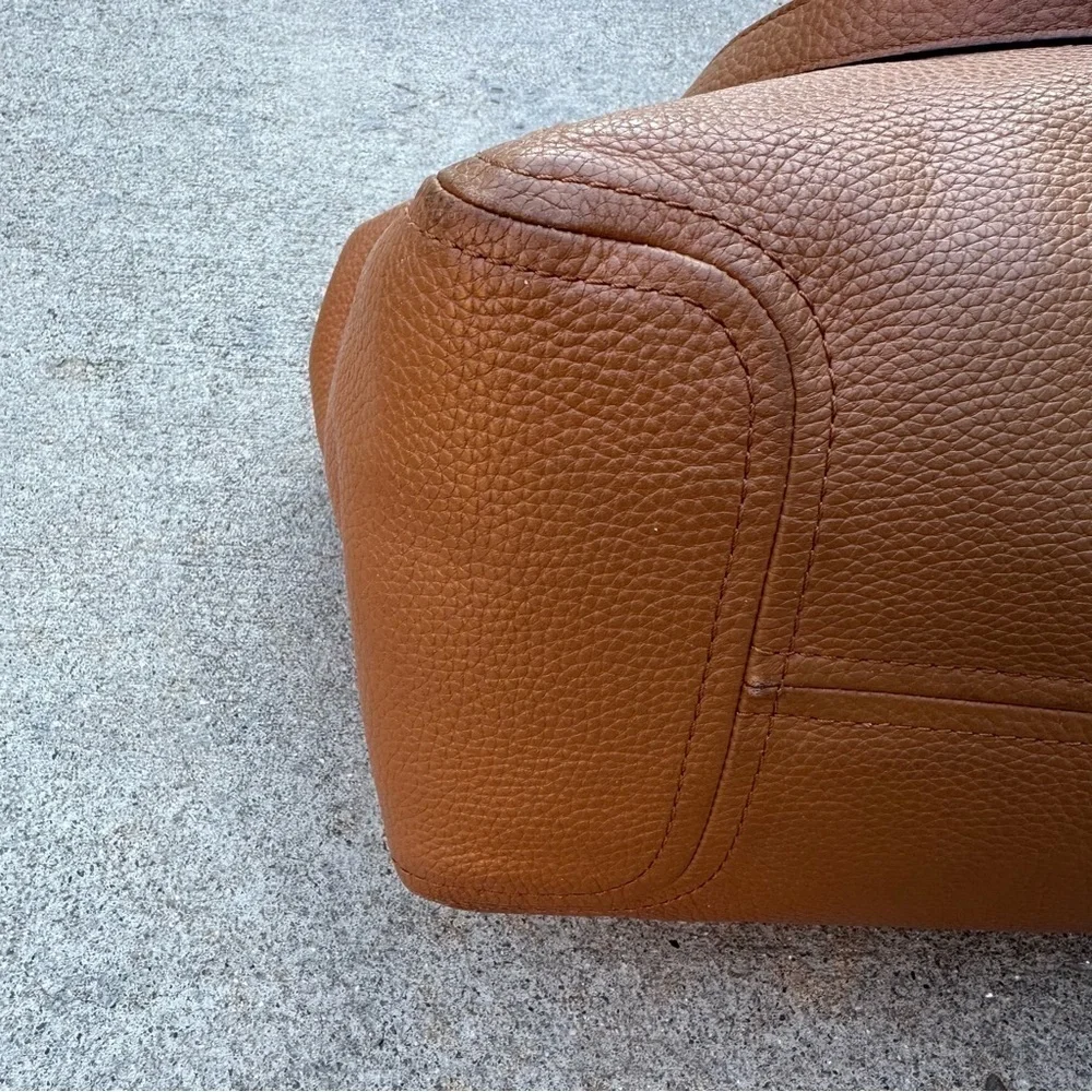 Michael Kors Frances Large Pebbled Leather Grab Bag in Acorn No Tassel READ